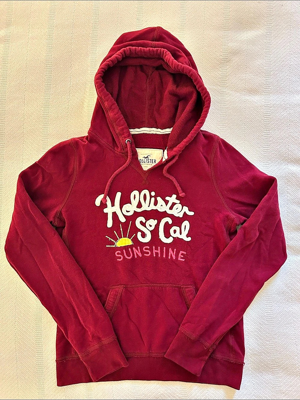 Hollister So Cal Sunshine Hoodie Graphic Pullover Hoodie Red